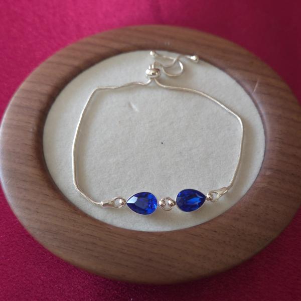 925 zilveren armband ingelegd met Oostenrijks kristal - verstelbaar