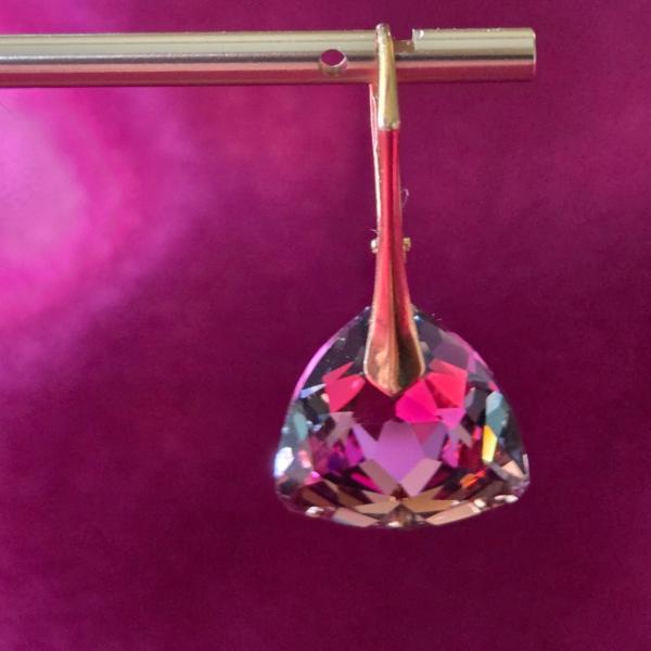 925 zilver vergulde leverback oorbellen met Oostenrijks kristal