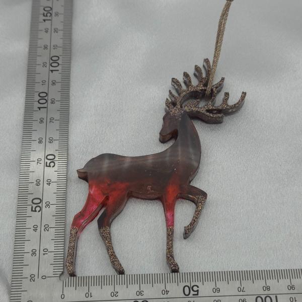 Set van 4 handgemaakte kersthangers - rendieren - ornament voor in de kerstboom