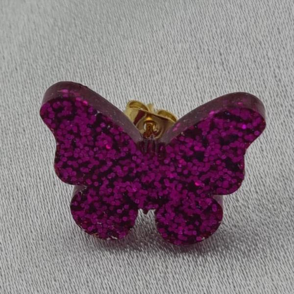 Handgemaakte epoxy oorstekers 'vlinder'